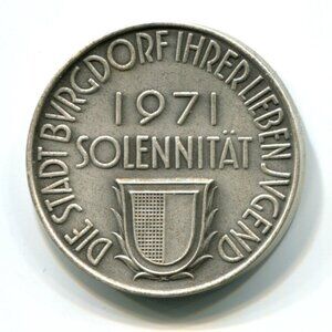 1971 Germany Stadt Burgdorf Commemorative Medal (b735-119)